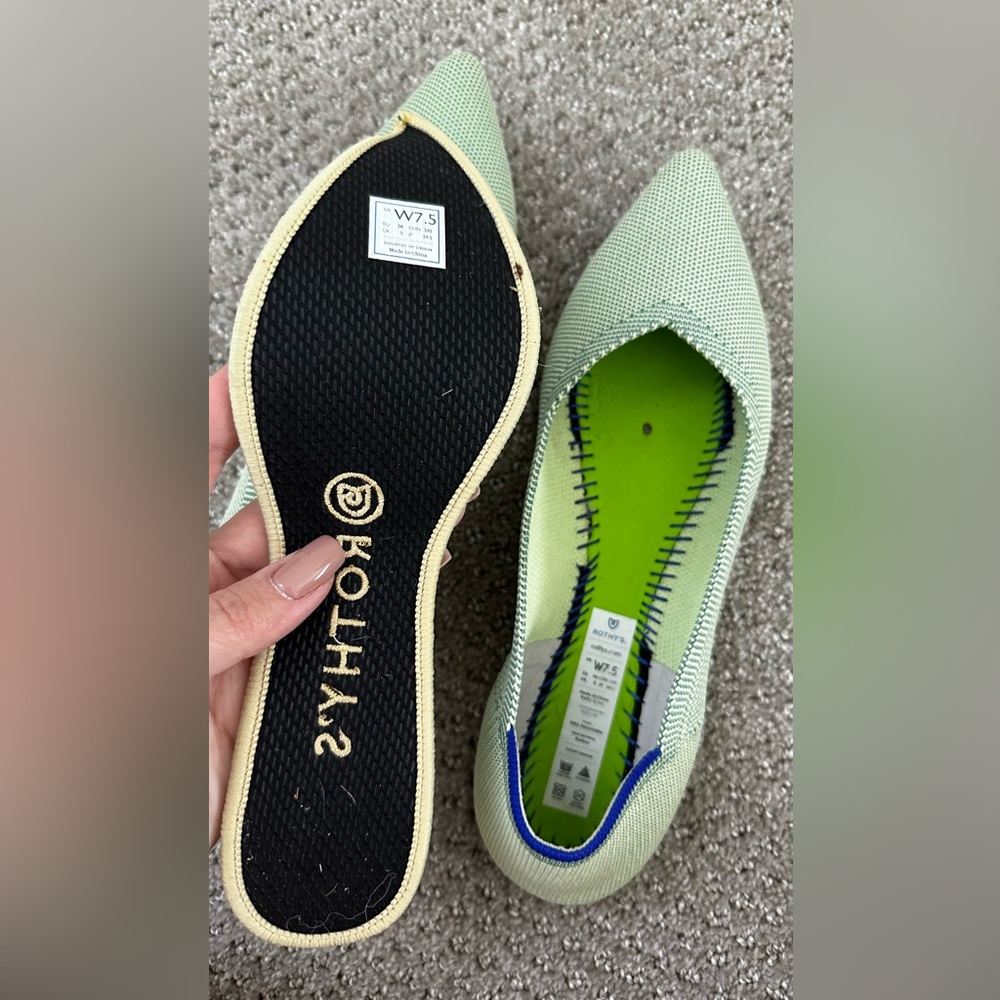 Rothy’s points mint color 7.5 size